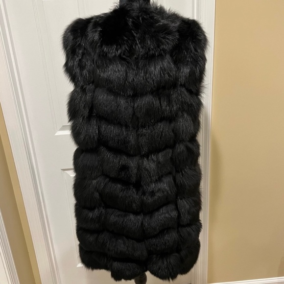 Genuine fox fur vest jacket coat trench winter bomber jacket real fur long vest - Picture 12 of 17